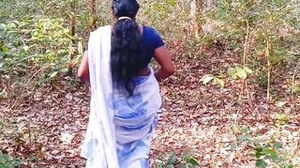 Indian outdoor desi step-mother pummeling with sonnie ginormous penis in woods. Telugu filthy chats.