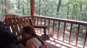 Outdoor Porch waving deep-throat Job and vulva munching with Ginger cougar wifey With lengthy Braided Hair
