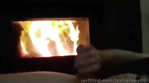 Groaning and Edging My immense jizz-shotgun with the Fire Going