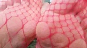 Podophilia Video: fishnet stocking (Arya Grander) super-fucking-hot glorious towheaded cougar female dom point of view