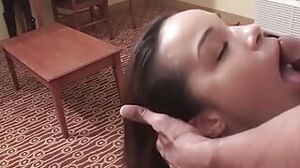 A black-haired stunner entices and pounds her boy in a motel bedroom until facial cumshot