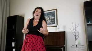 Hairy mature Esmeralda Lady In Red - Ugly GILF with saggy tits