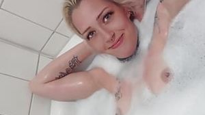 In the bath with lovely tat Rave doll
