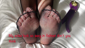 Mrs Mature soles dressed in her Fishnet sundress for you all