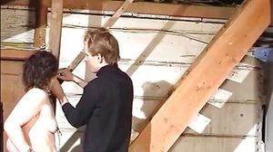 Electrified implement bitch poked deeply before man sausage deep-throating and doggie-style
