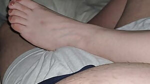Step mummy soles on step stepson wood in motel guest room