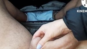 Paying uber with a hand job on a public street, we nearly got caught