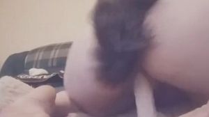 Stuck an anal tail and jumps on the penis with loud moans