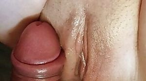 Quick cum on my wife's pussy