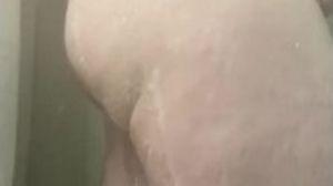 Washing small dick tiny cock shower cum