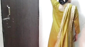 Caught step-sister from behind in the shower