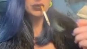 Blue queen smoking