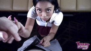 Luna Mills internal cumshot schoolgirl