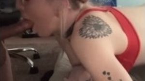 Blonde gets facefucked