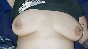 Sexy bbw british wife getting creampied and big tits wobble