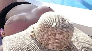AuntJudys - Sunbathing with huge-boobed brit cougar Devon Breeze