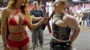 Exxxotica Chicago with nude News anchors Eila Adams & Marina Valmont