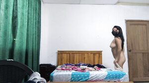A big-chested, executive office employee is getting prepped to go to work at the embassy. She's a super-sexy female.