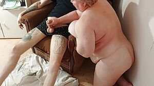Bare humungous mother-in-law finger-tickling my spunk-pump