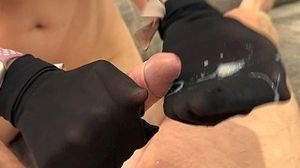 NYLON hj and Apple witness. Pack my velvety sleek nylon palms with spunk! (1080p total point of view video)