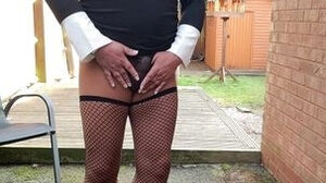 Jaw-dropping Crossdresser kellycd2022 jaw-dropping office sight in fishnet stockings tights and stilettos