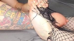 Fetish night, amputee spouse paws my soles with stump