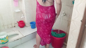 Bhabhi switch her sundress motel Washroom.